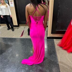 Hot pink prom dress